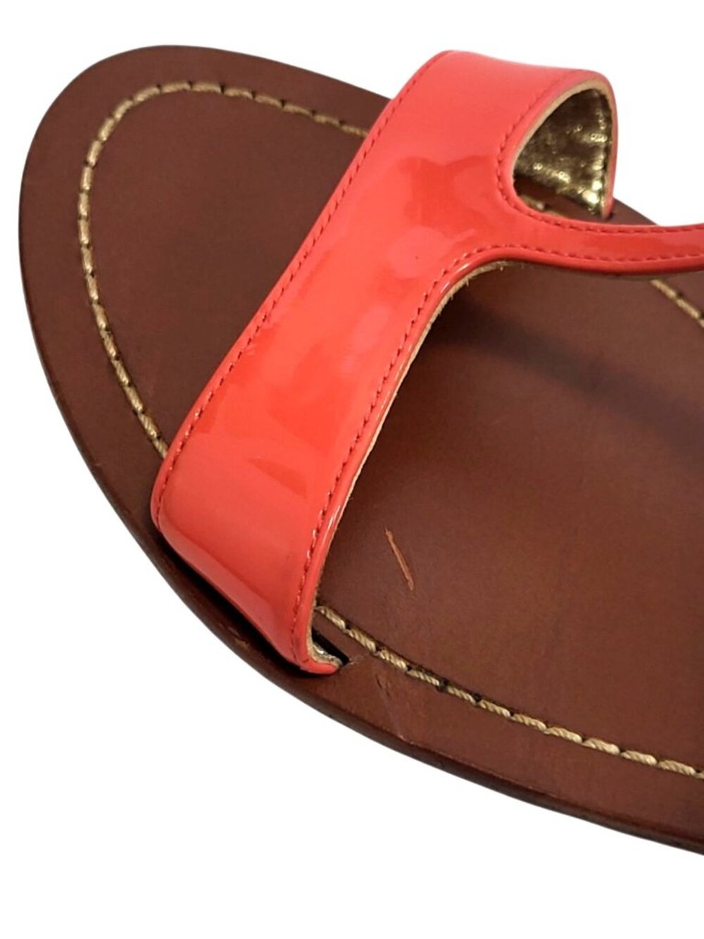 Prada T-Strap Sandal Coral Pink Patent Leather Flats COA - Picture 12 of 16